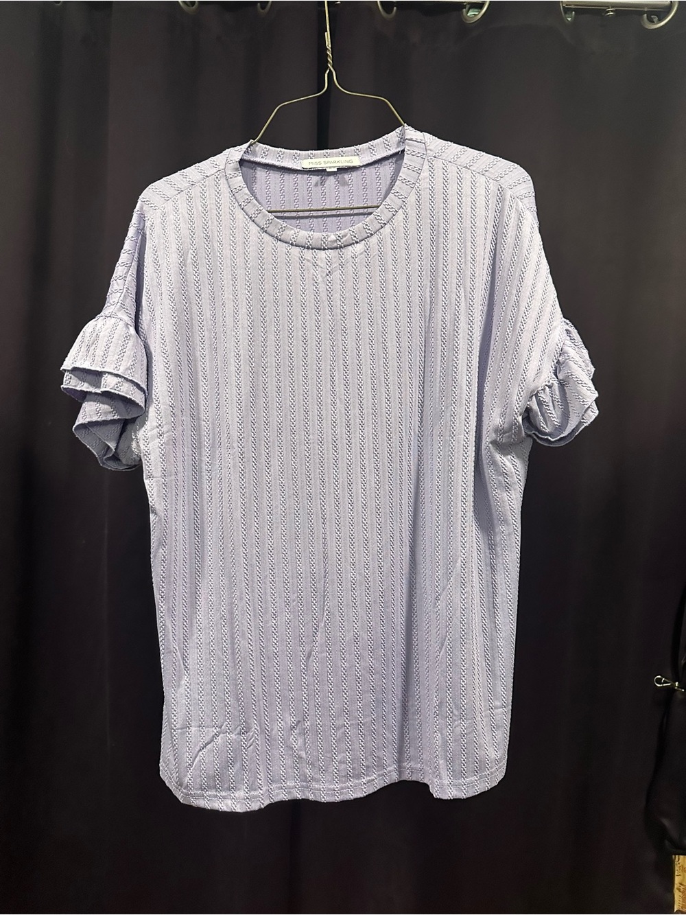 New Miss Sparkling light purple top Sz L